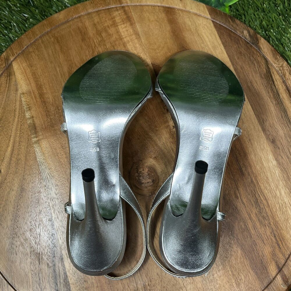 E! Live‎ From The Red Carpet Heels Women’s 8.5 Silver Dress Bridal Sandals 1662 - Picture 14 of 16